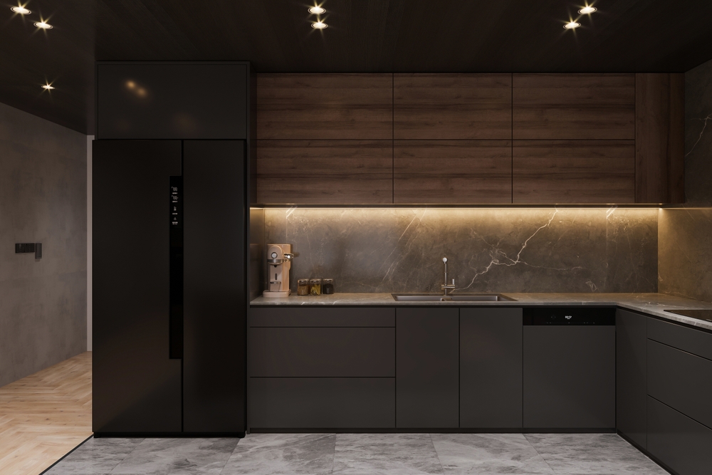 Modern Minimalist Kitchen Design with Sleek Cabinetry and Built-In Appliances