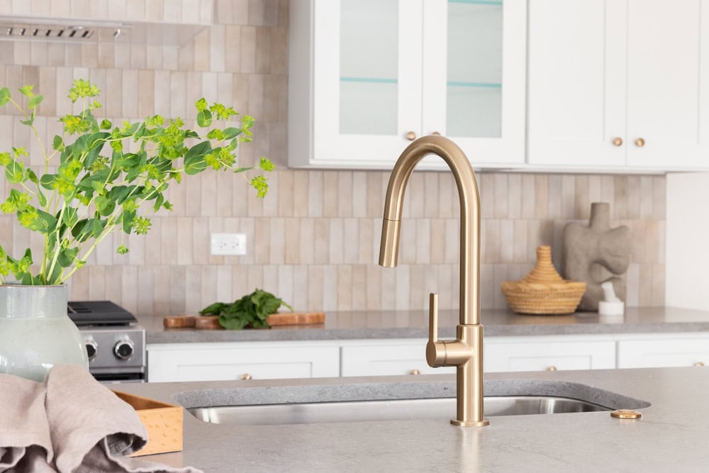 Gold kitchen faucet
