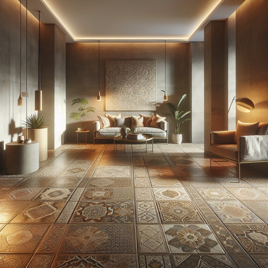 designer tile flooring interior room